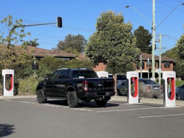 Ford Ranger blocks Tesla Supercharging station