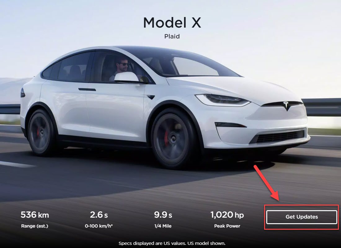 Model X Order Page Updates