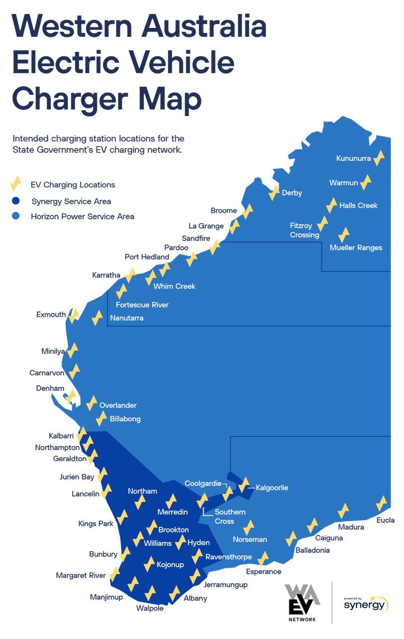 WA EV Network Map