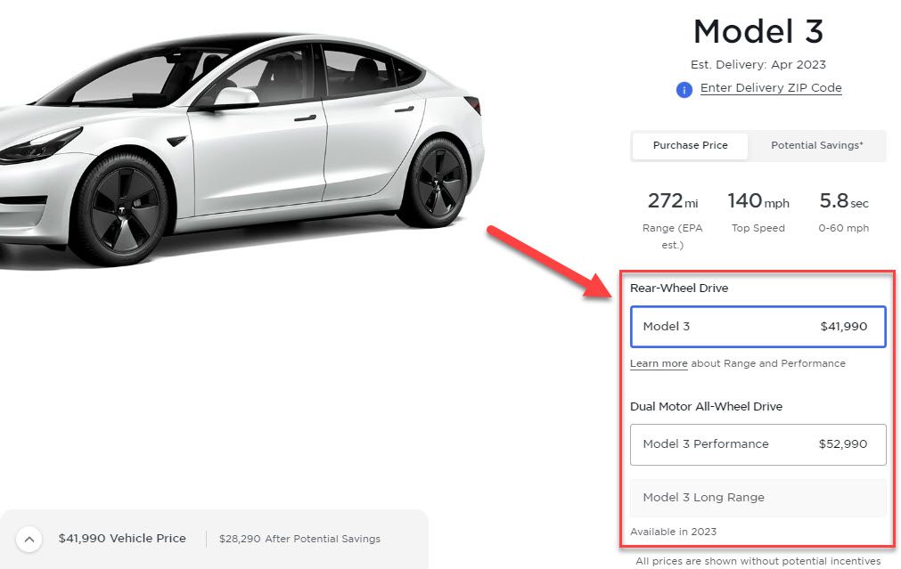 Tesla Model 3 Us Prix Avril 2023