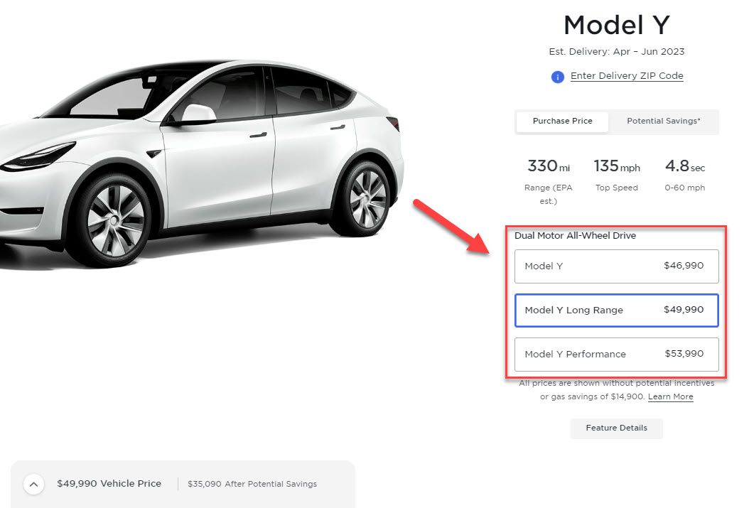 Tesla Model Y Prices US April 19 2023