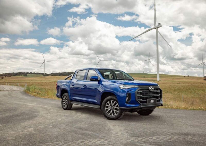 LDV 3T60 electric ute with wind turbines