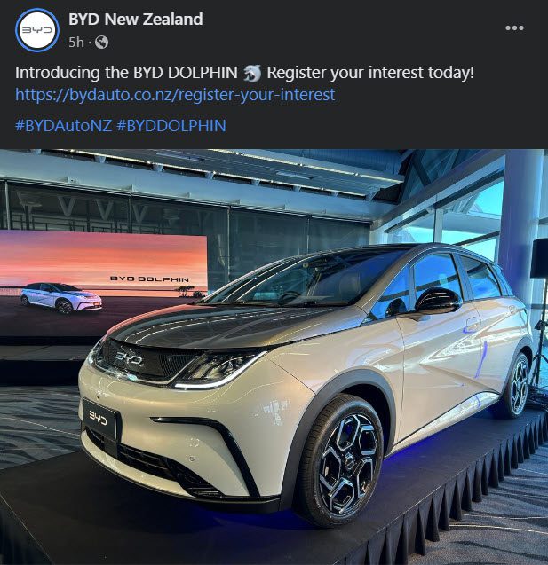 BYD Dolphin Expression Interest NZ Facebook