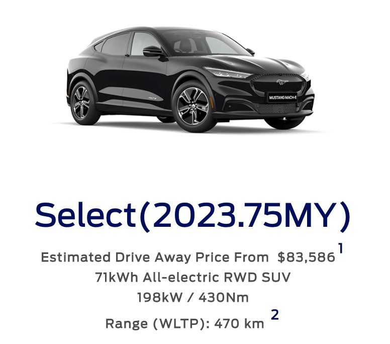Ford Mach-E Australian pricing