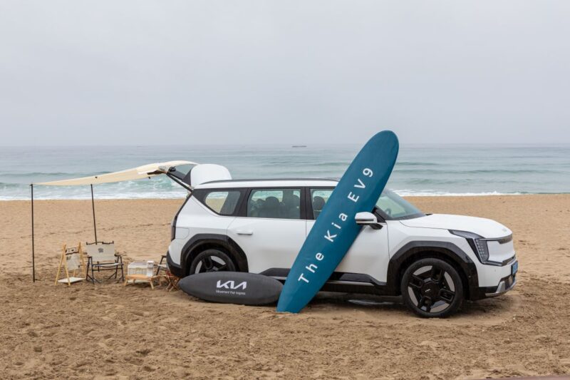 Kia EV9 surfboard Outdoors