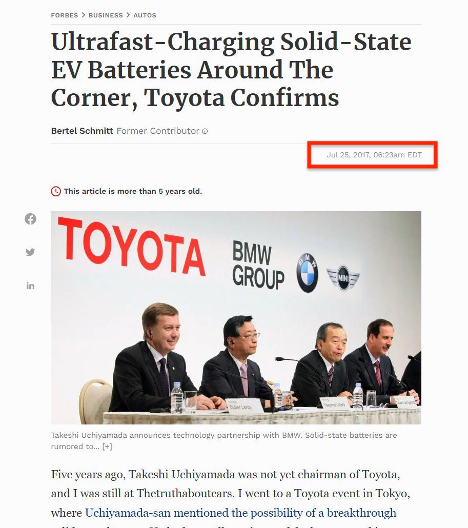 Ultrafast-Charging Solid-State EV Batteries Around The Corner, Toyota Confirms