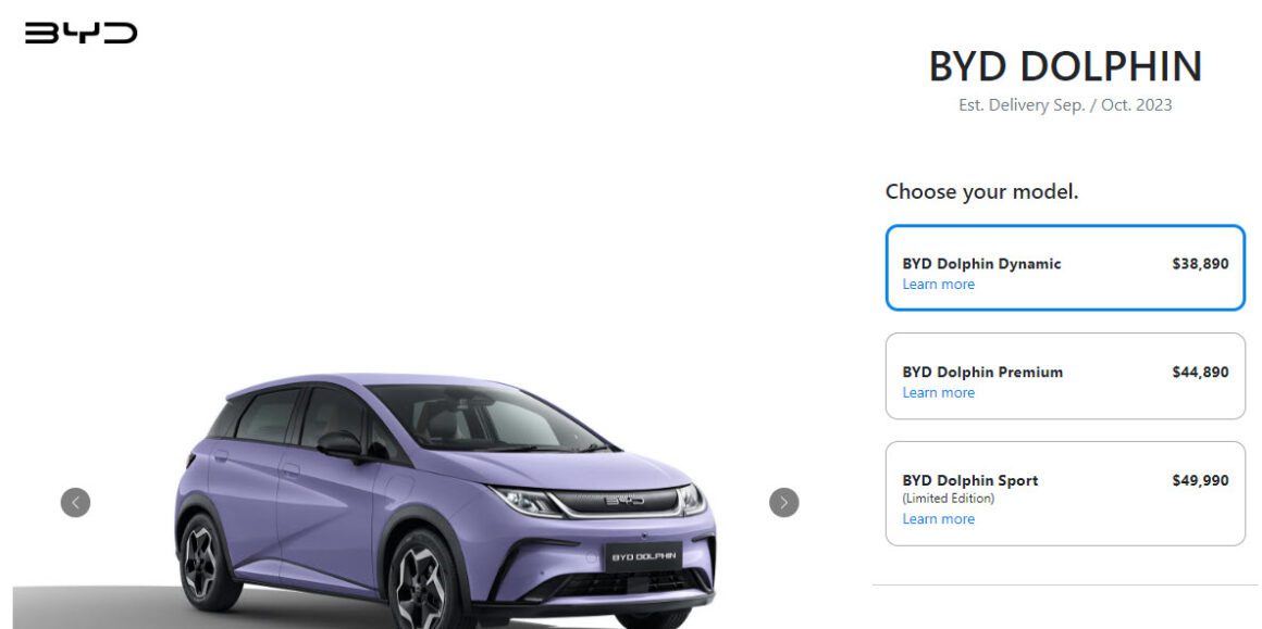 BYD Dolphin delivery timeframe