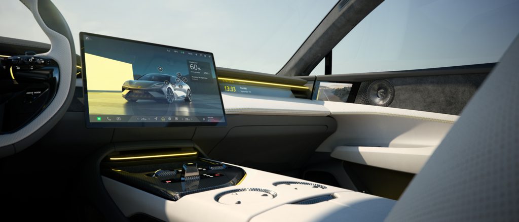 2024 Lotus Emeya electric GT hypercar Screen Cupholder