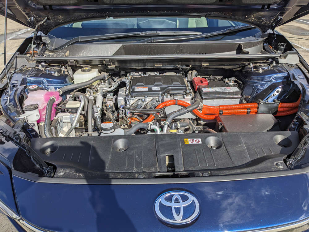 No room under the bZ4X bonnet for a front trunk (frunk). Image: Tim Eden