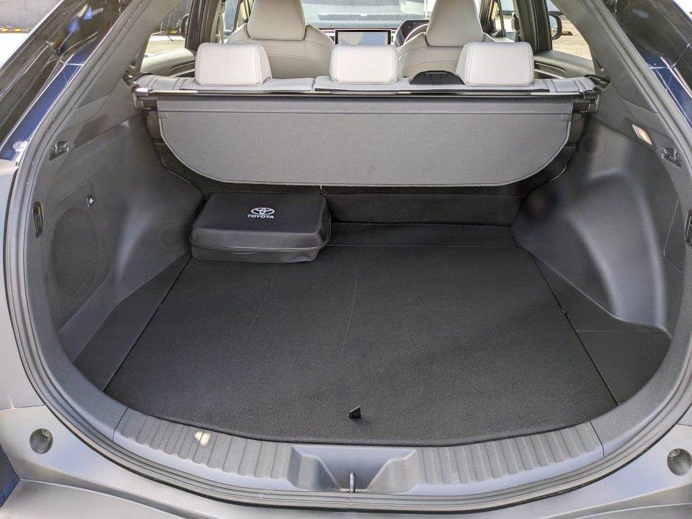 Boot space in the Toyota bZ4X is less than electric SUV rivals. Image: Tim Eden