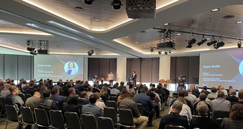 Chief Advocacy Officer Heavy Vehicle Industry Australia Dr Adele Lausberg and Susie Smith from Climate Change Authority at Truck Show X