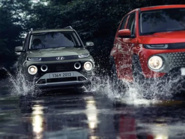 Hyundai Casper driving through water. Source Hyundai