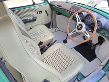 Beautifully restored interior of the 1973 VW Squareback wagon. Source: Electrogusto