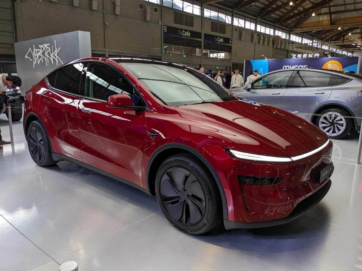 The refreshed Tesla Model Y on display at Everything Electric. Image: Tim Eden
