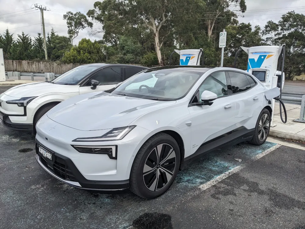 Polestar 4 charging at Sutton Forest. Image: Tim Eden