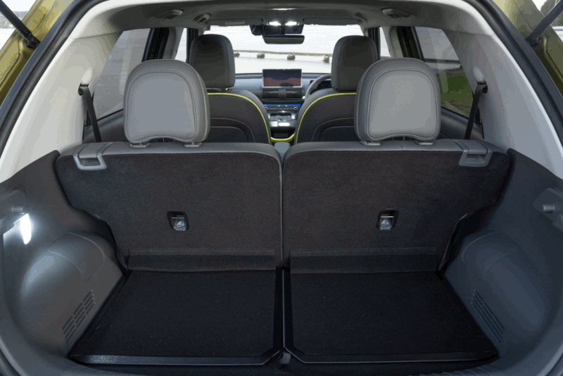 Boot space varies depending on the rear seating position. Source: Hyundai
