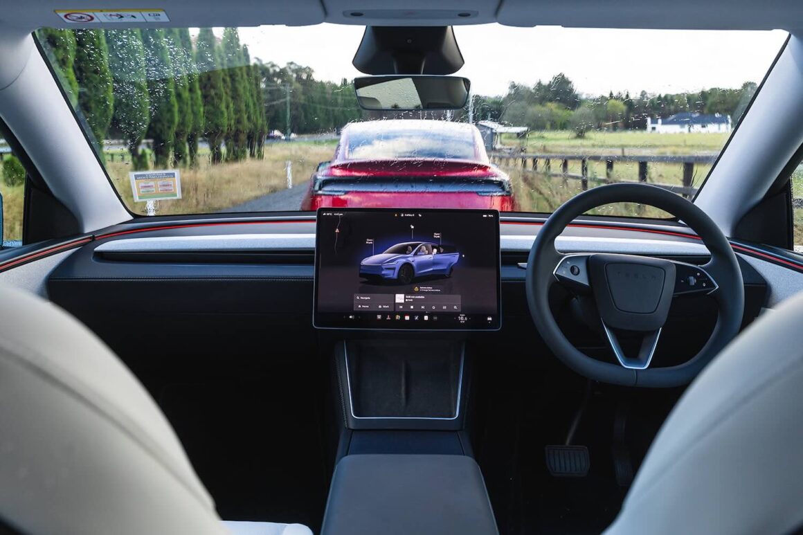 interior model y with touchscreen