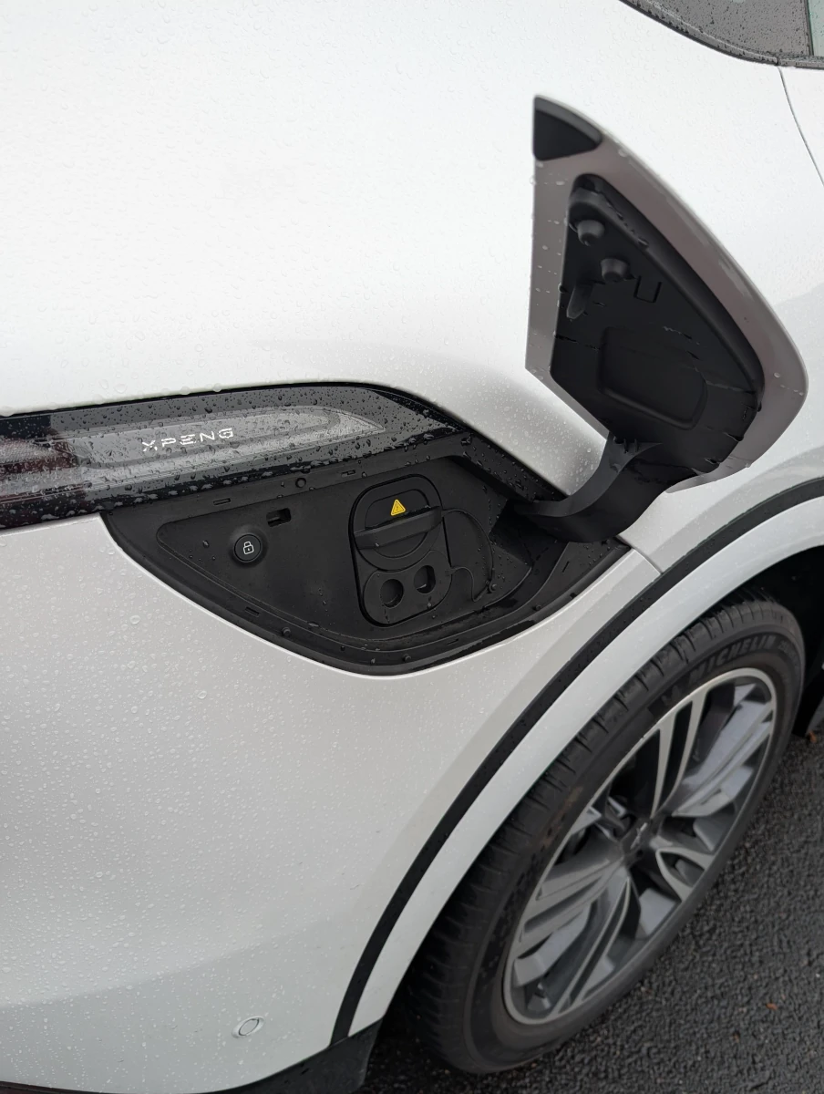 The charge port is on the rear right-hand side of the XPeng G6. Source: Tim Eden