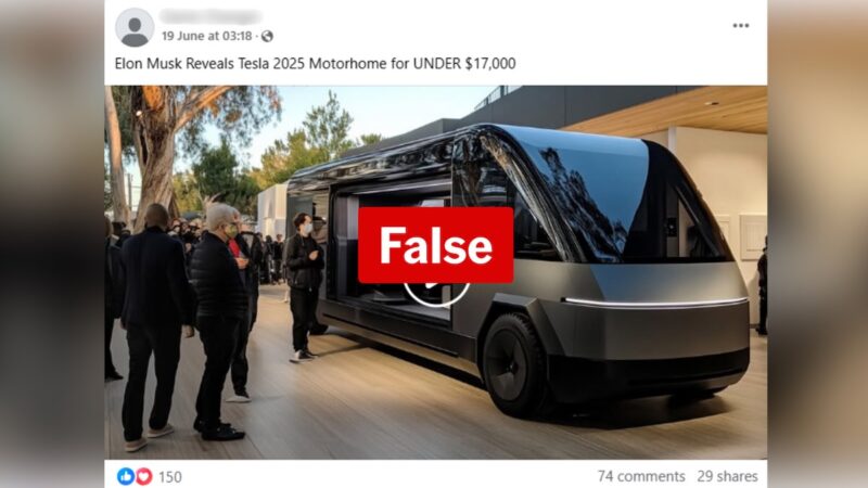 Tesla motorhome fake