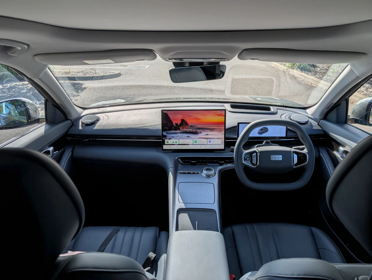 Geely EX5 dash and central touchscreen. Source: Tim Eden