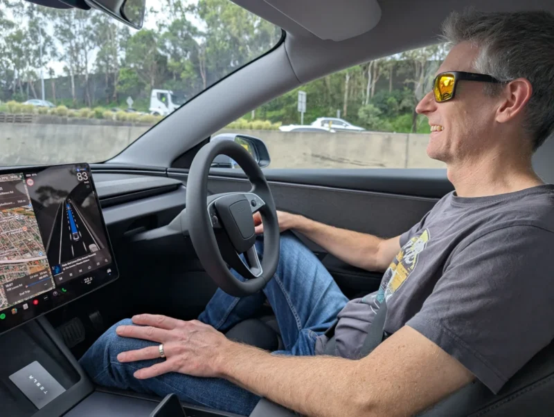 Mind blown while being driven by Tesla FSD Supervised. Source: Tim Eden