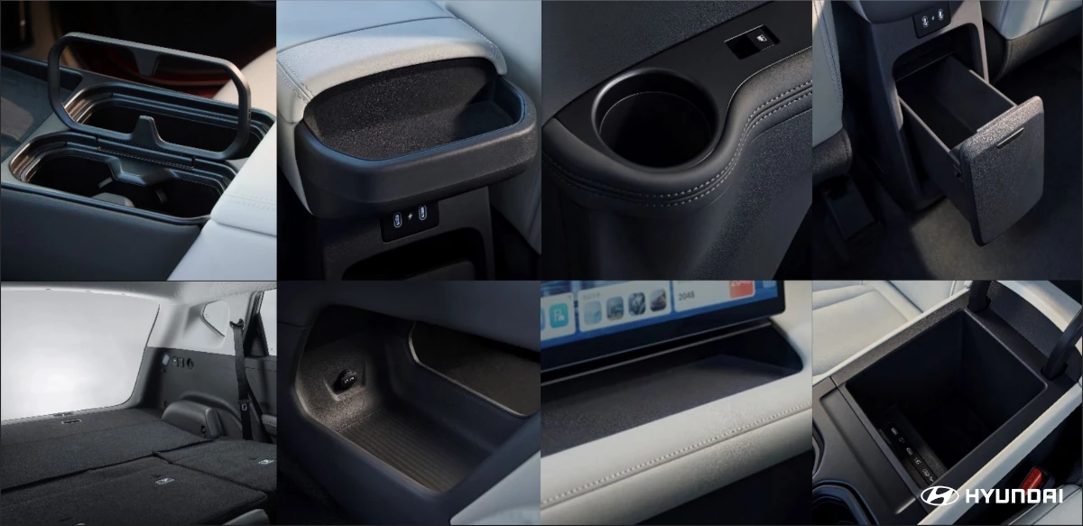 The Elexio features 46 “flexible storage areas” throughout the cabin. Source: Hyundai Australia