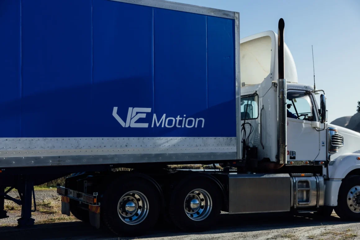 VE Motion trailer hitched to diesel prime mover. Source: VE Motion