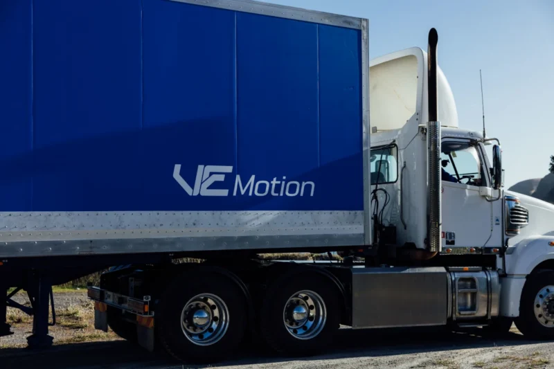 VE Motion trailer hitched to diesel prime mover. Source: VE Motion