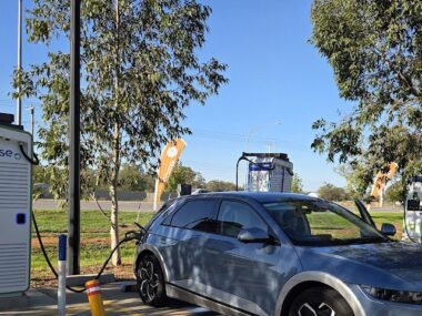 IONIQ 5 charging at Gumly Gumly, NSW