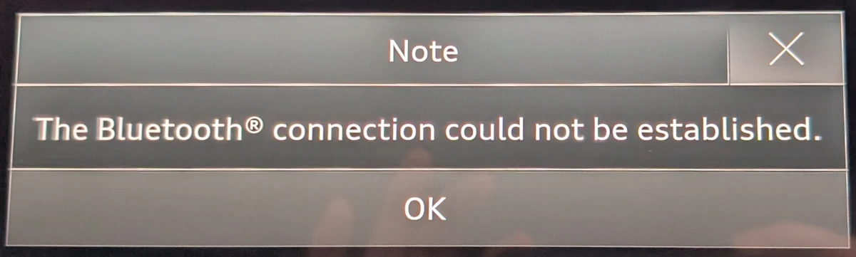 Wireless Android Auto would sometimes fail to connect in the Q4 e-tron. Source: Tim Eden