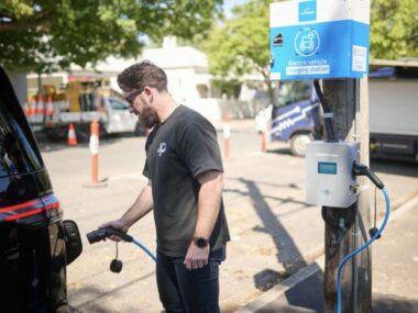 pole-mounted EV charger.