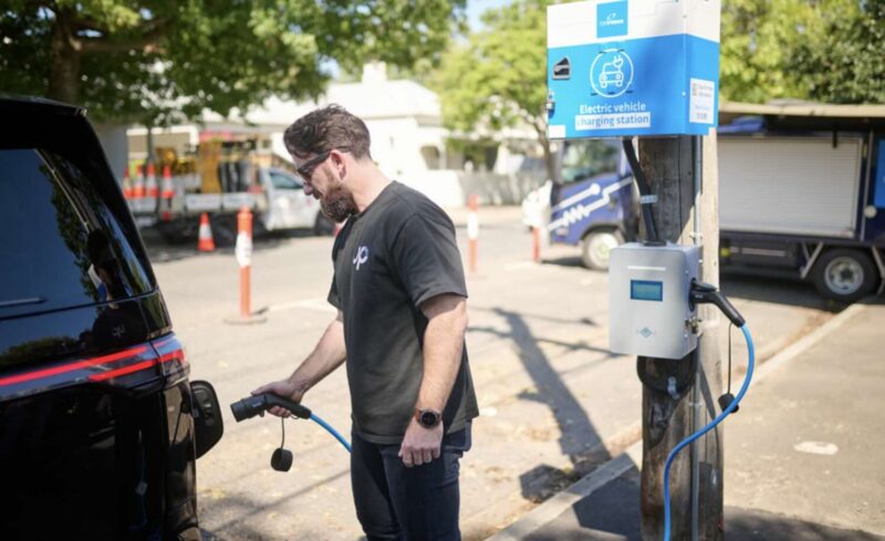 pole-mounted EV charger.