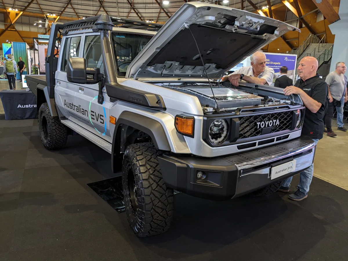 Australian EVS converted Toyota Landcruiser at Everything Electric Sydney in 2025. Source: Tim Eden