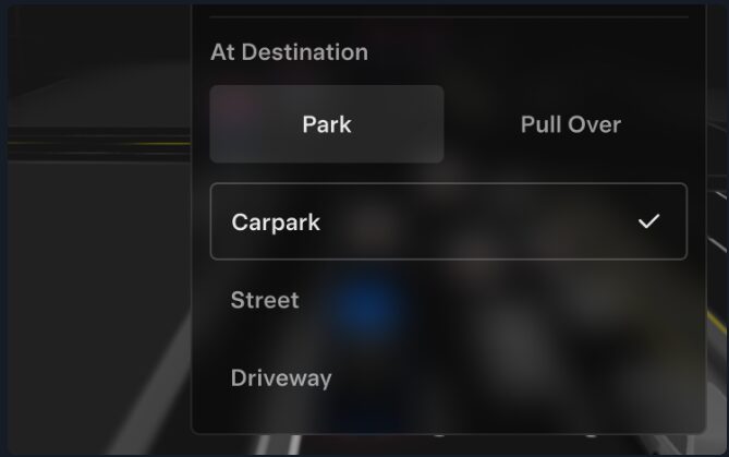 Arrival options for FSD (Supervised) v14. Source: Tesla Australia