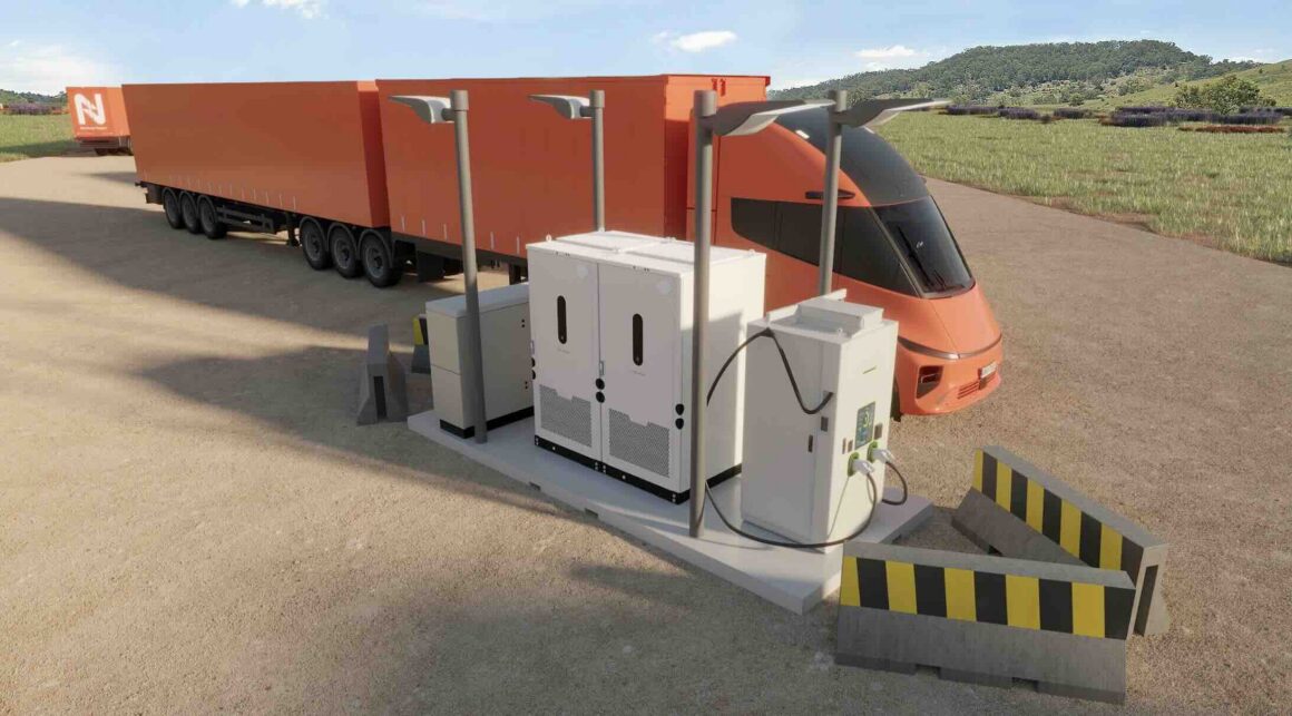 Mobile truck charging stations.
