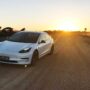 Tesla Model 3 in Australian outback
